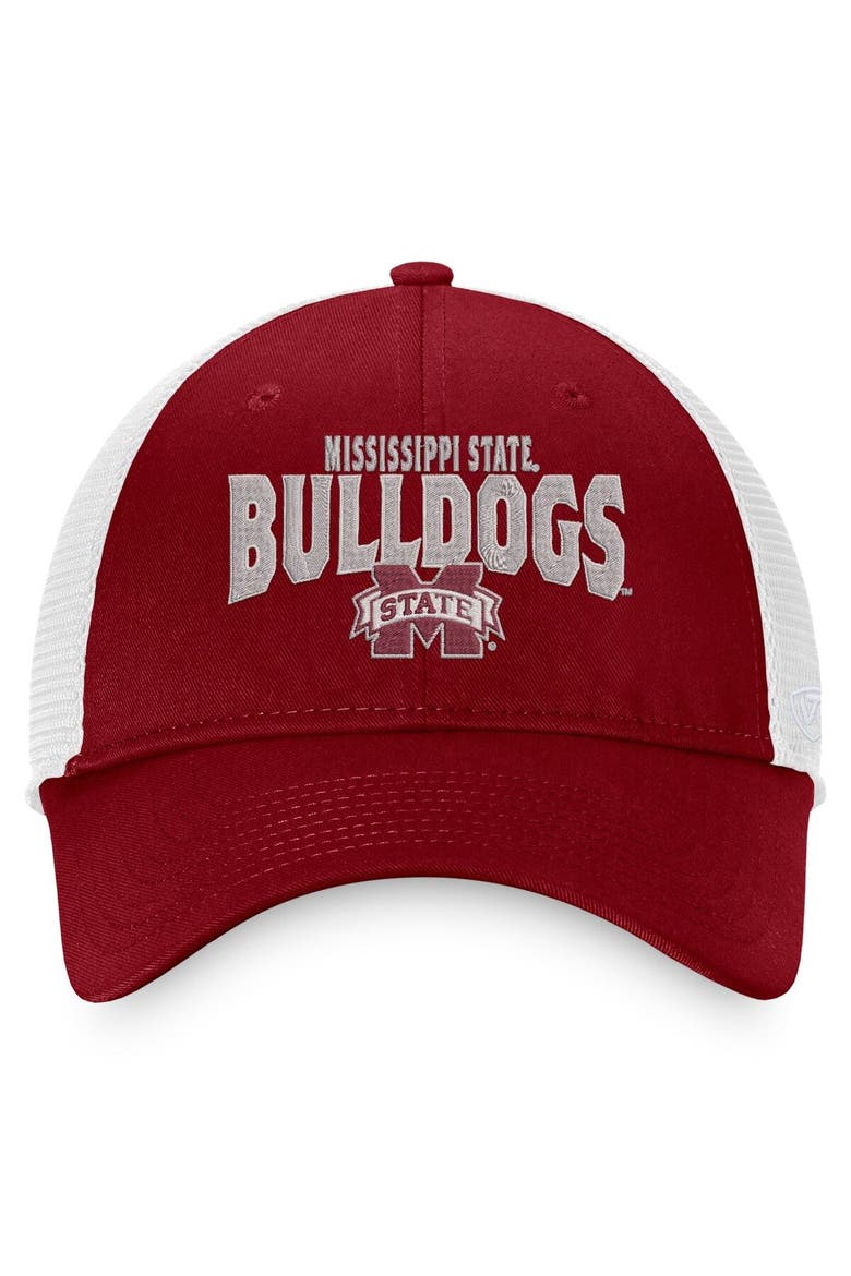 Men's Top of the World Maroon/White Mississippi State Bulldogs Breakout Trucker Snapback Hat, Alternate, color, Maroon