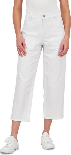 High Waist Crop Wide Leg Jeans