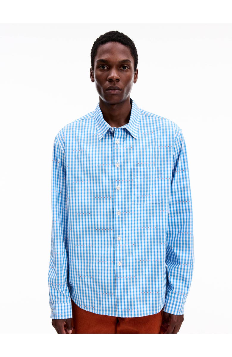 vowels Micro Plaid Shirt, Alternate, color, Blue
