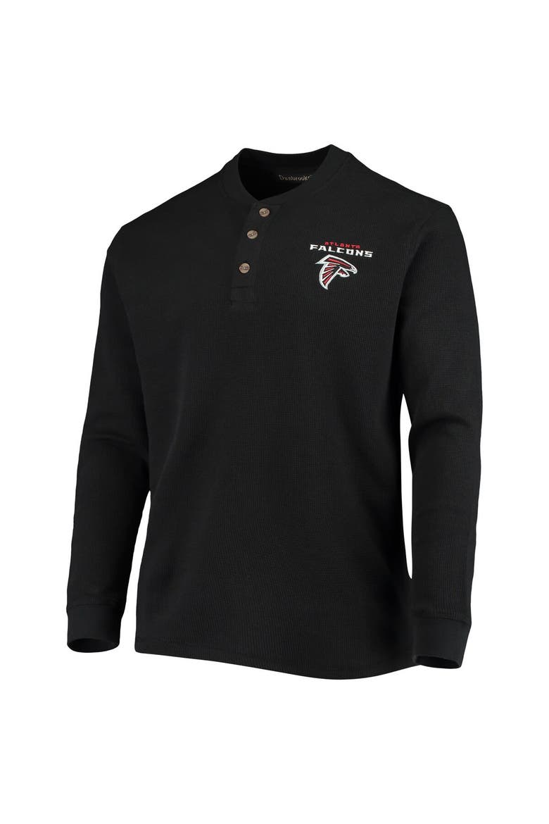 Men's Dunbrooke Black Atlanta Falcons Logo Maverick Thermal Henley Long Sleeve T-Shirt, Alternate, color, Black