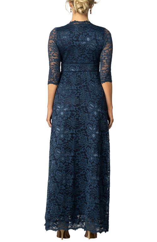 Kiyonna Maria Lace Evening Gown In Nocturnal Navy