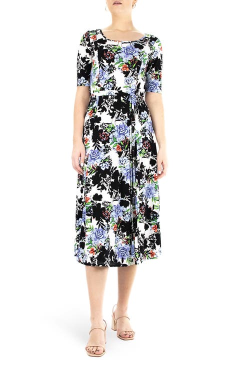 Sylvia Stretch Crepe Midi Dress