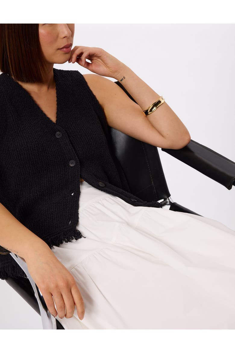 Tier Hem Cotton Skirt, Alternate, color, White
