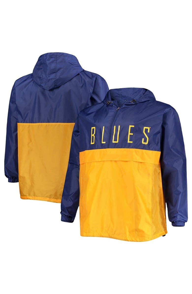 PROFILE Men's Blue St. Louis Blues Big & Tall Anorak Half-Zip Pullover Hoodie, Main, color, 
