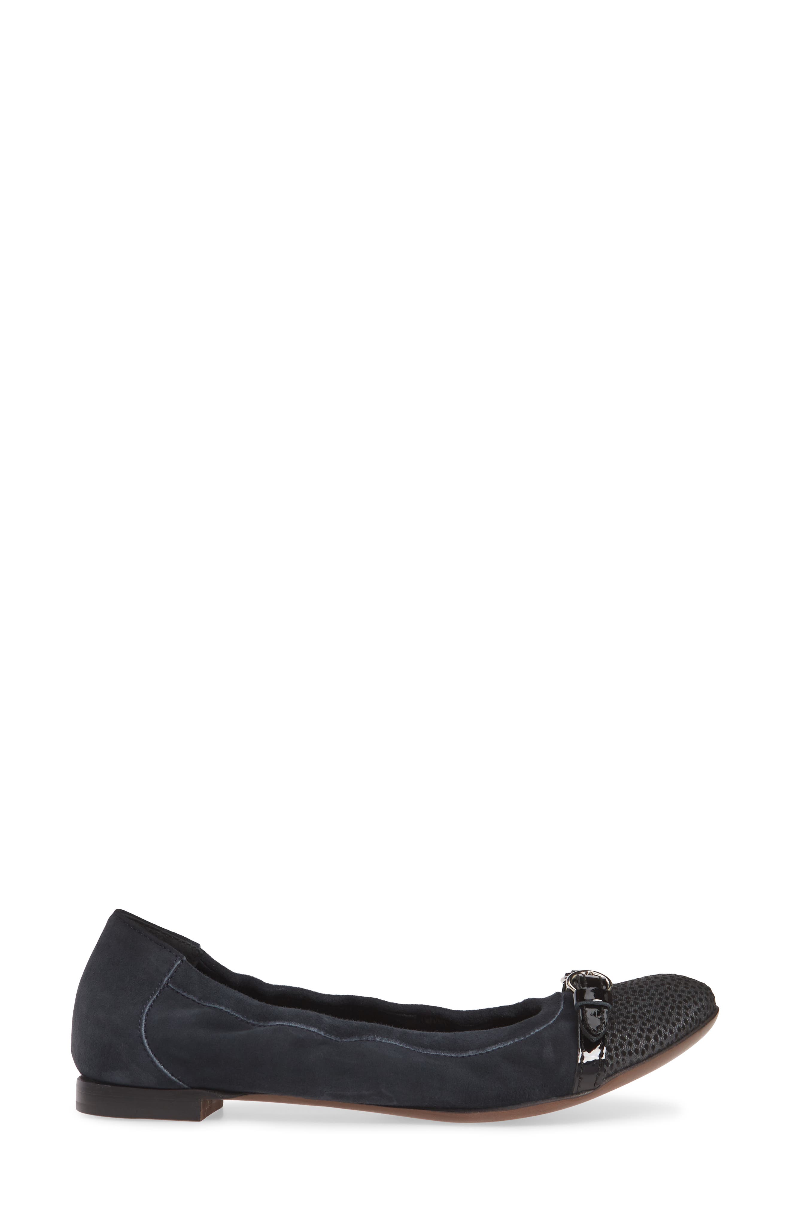 Monika Cap Toe Ballet Flat, Alternate, color, GREY SUEDE/ GREY MINI LEOPARD