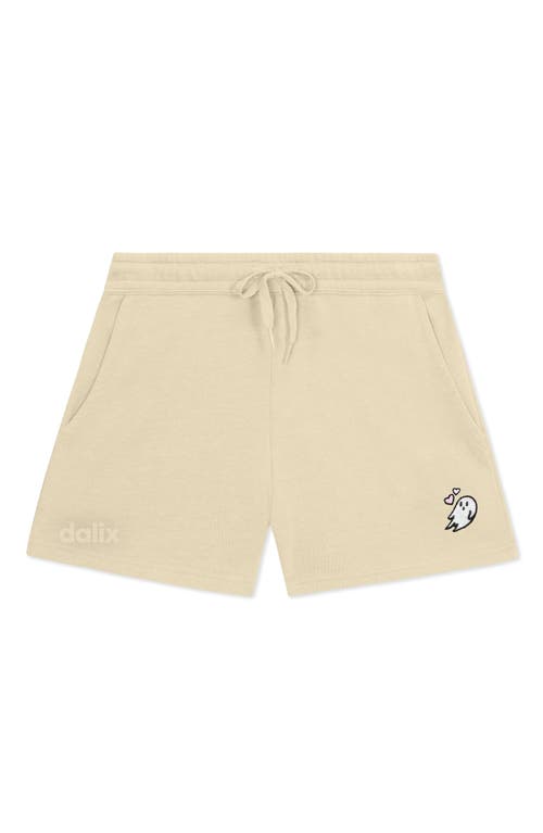 Dalix Womens Heartly Ghost Midweight Washed Fleece Shorts In Brown