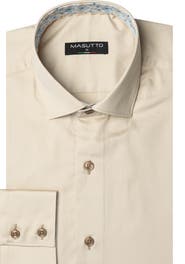 MASUTTO Aria Solid Button-Up Long Sleeve Shirt