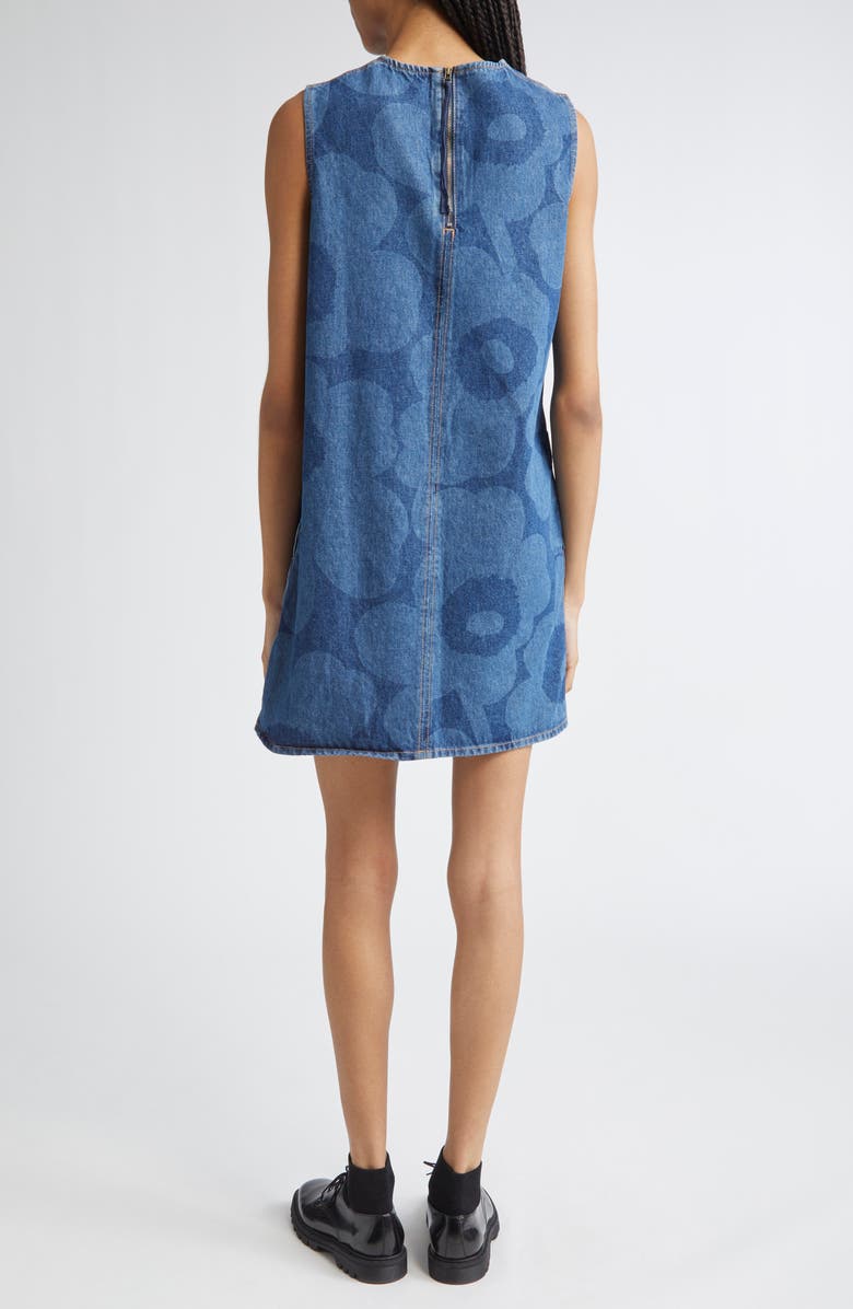 Marimekko Maridenim Somasti Unikko Denim Minidress, Alternate, color, Mid Indigo