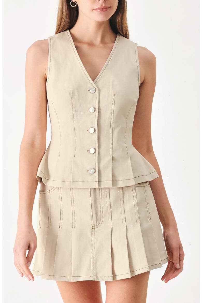 Denim Vest, Main, color, TAUPE