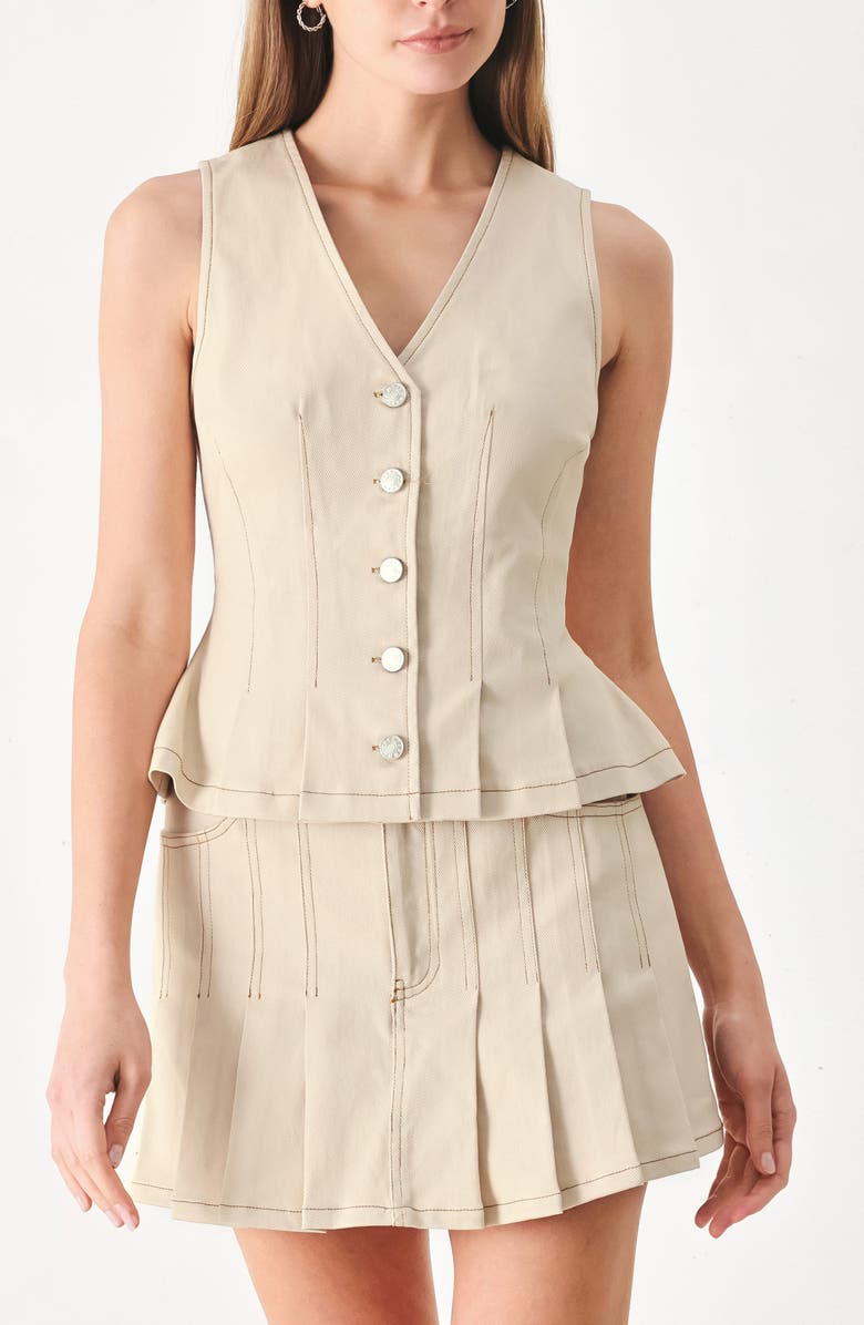 FREEMARKET Denim Vest, Main, color, Taupe