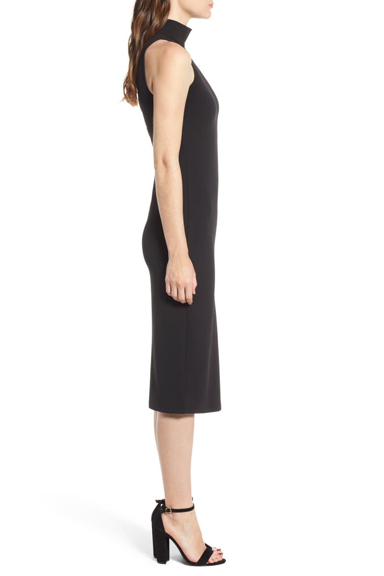 Mock Neck Body-Con Dress, Alternate, color, BLACK