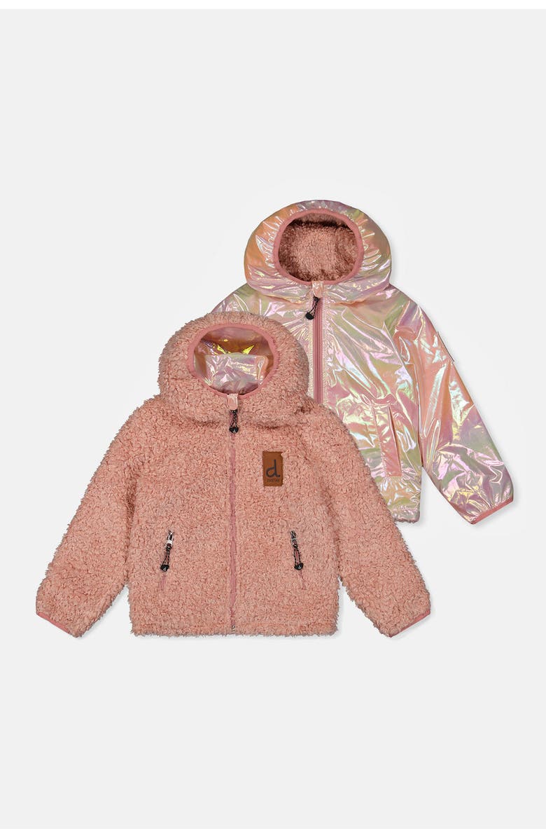 Deux par Deux Fleece Reversible Mid-Season Hooded Jacket, Main, color,