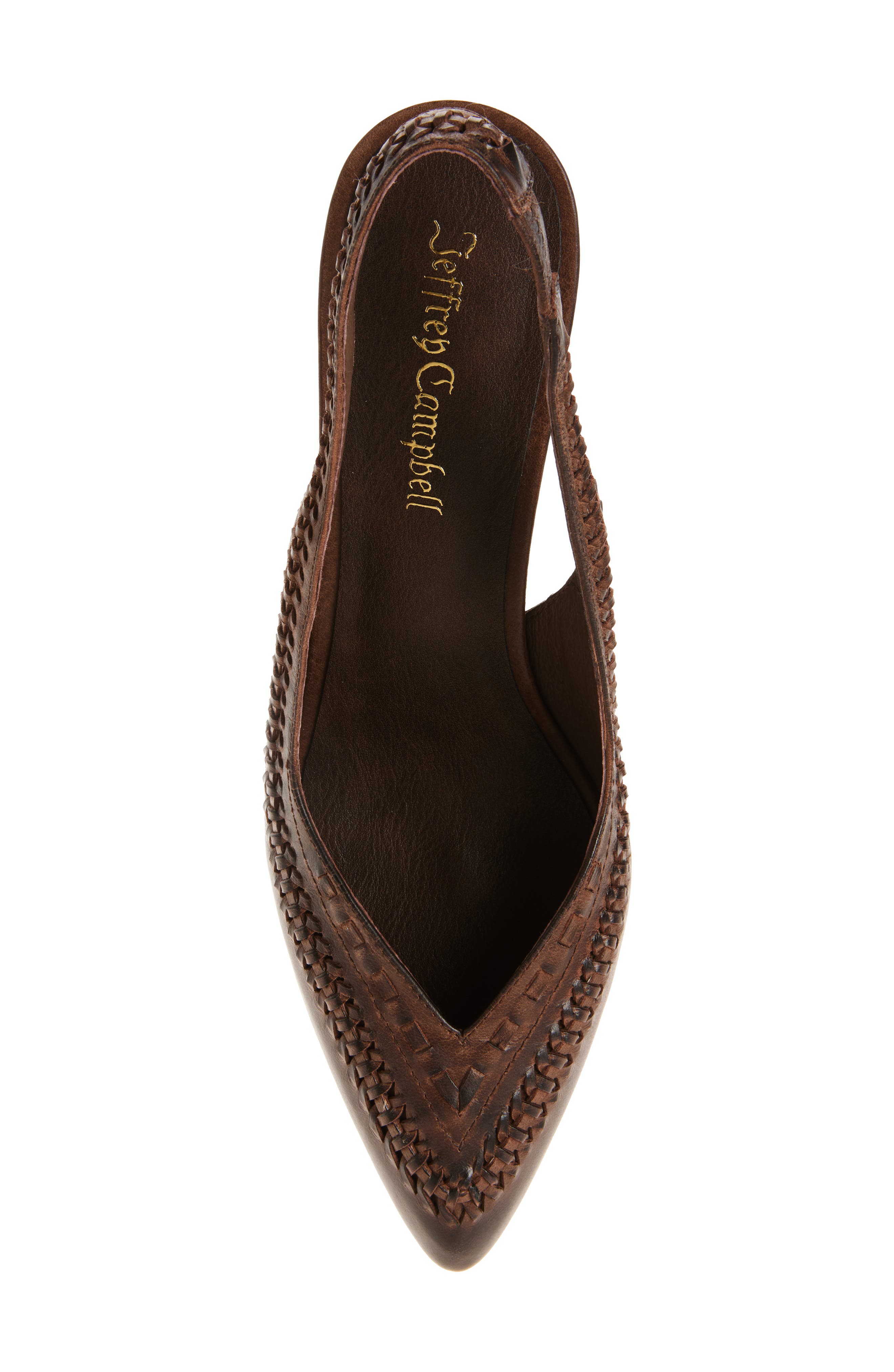 Jeffrey Campbell Madre Slingback Pointed Toe Pump, Alternate, color, Brown Ruboff