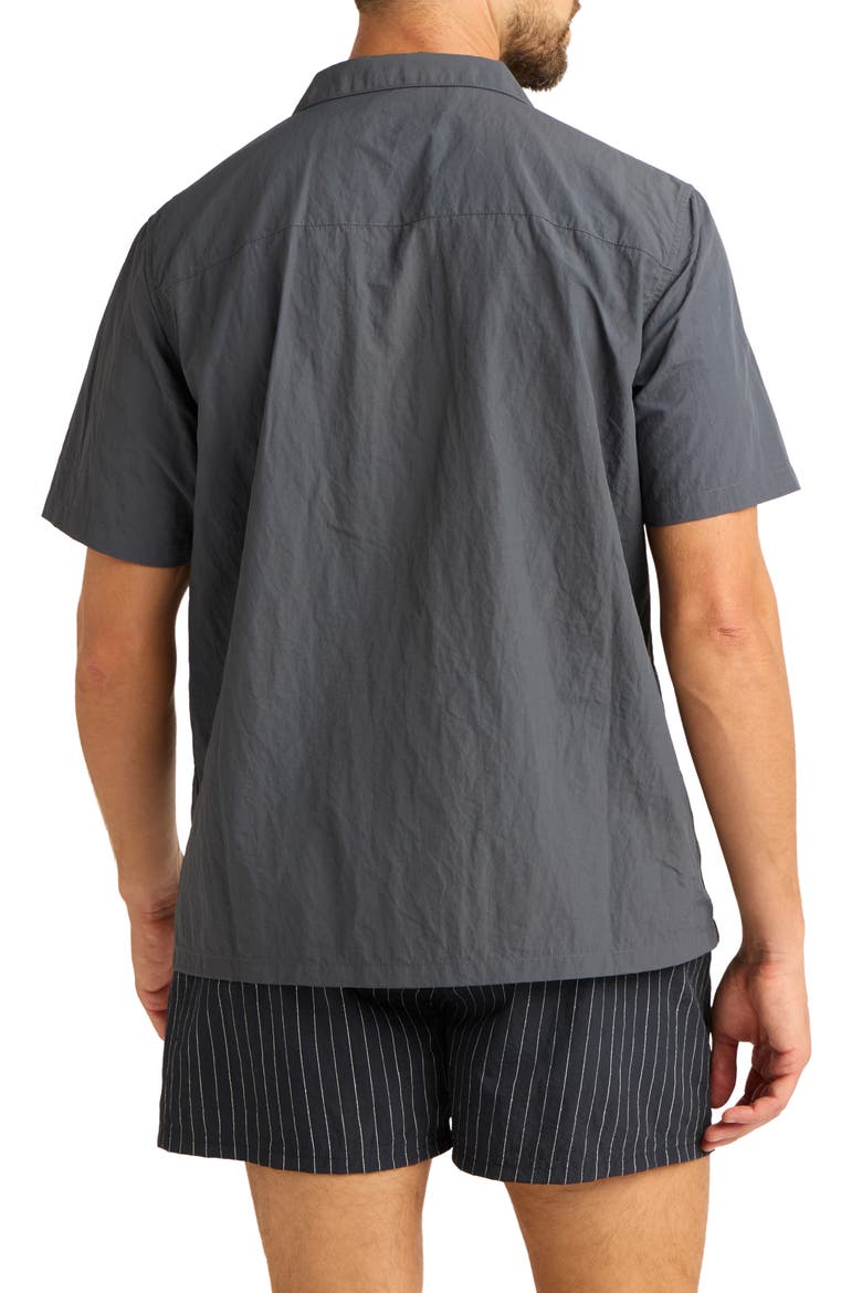 Alex Nylon Camp Shirt, Alternate, color, GRANITE