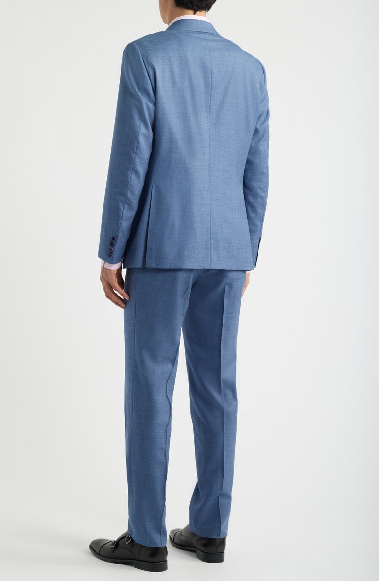 Canali Capri Trim Fit Light Blue Mélange Super 130s Wool Suit, Alternate, color, Light Blue