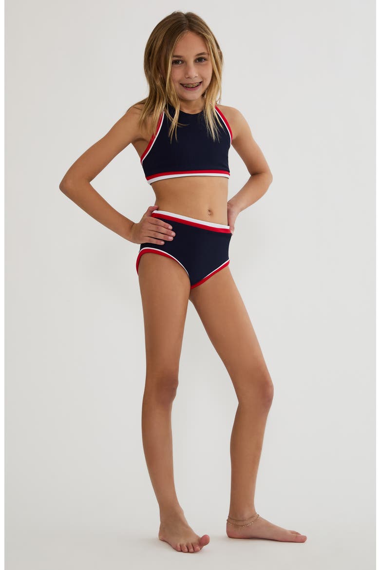 Kids' Little Bambi & Janie Two-Piece Swimsuit, Main, color, TWILIGHT FIREWORK COLORBLOCK