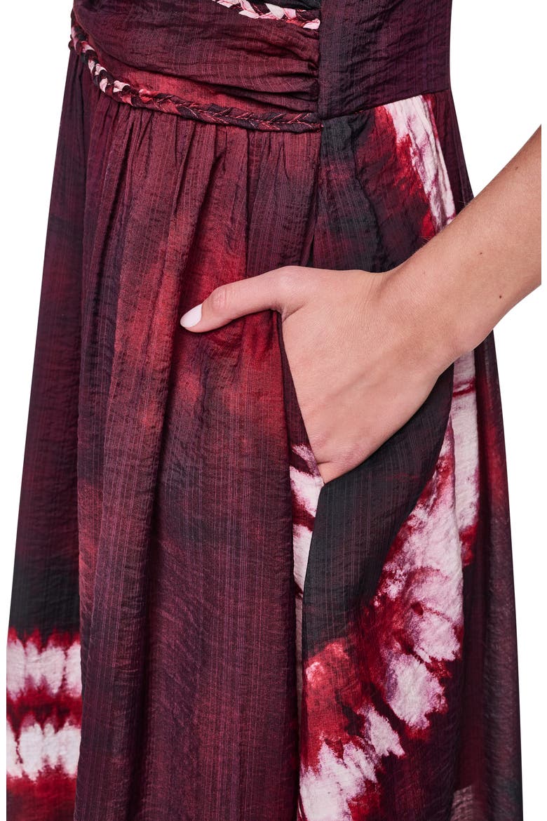 Braided Print Voile Midi Dress, Alternate, color, FIREWORK TIEDYE