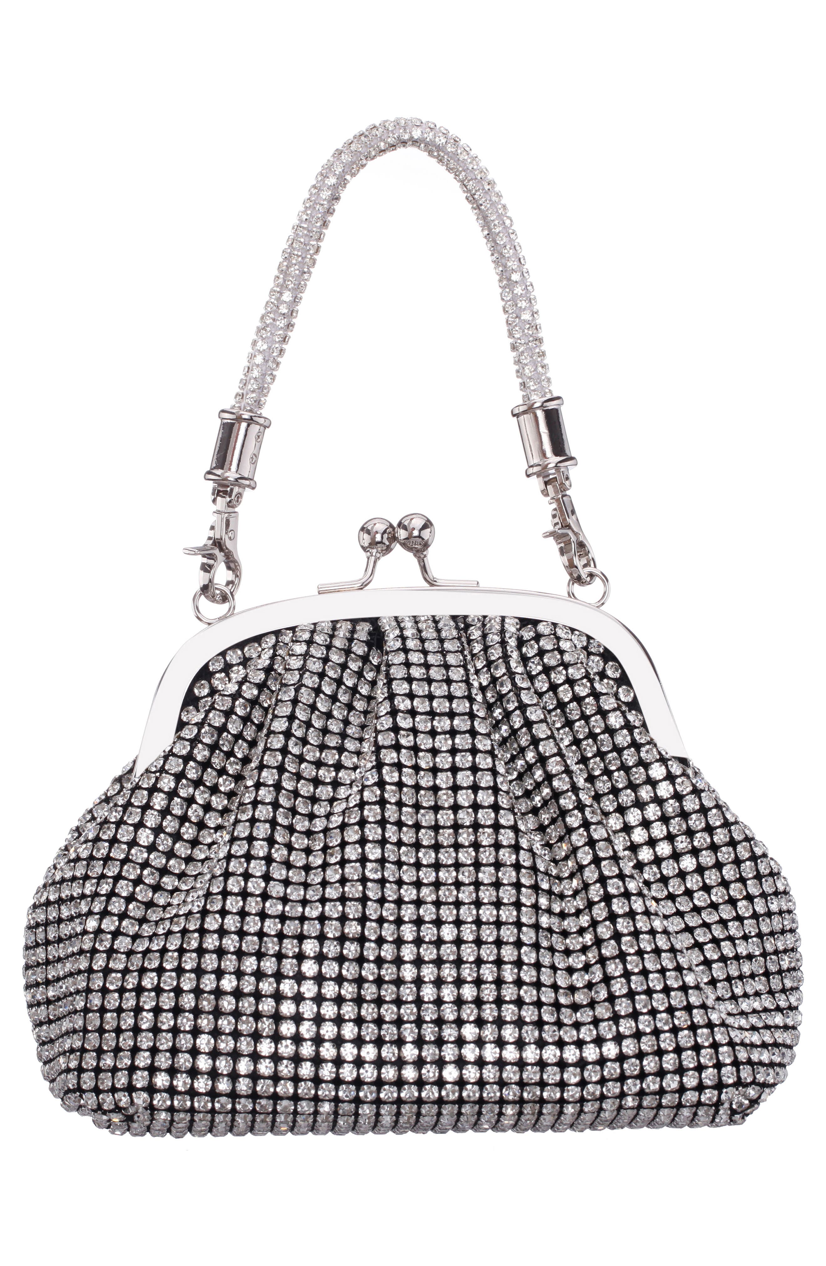 Kiara Frame Clutch, Alternate, color, SILVER