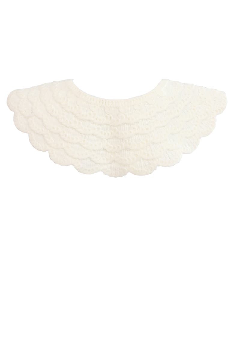Floral Lace Stole, Alternate, color, White