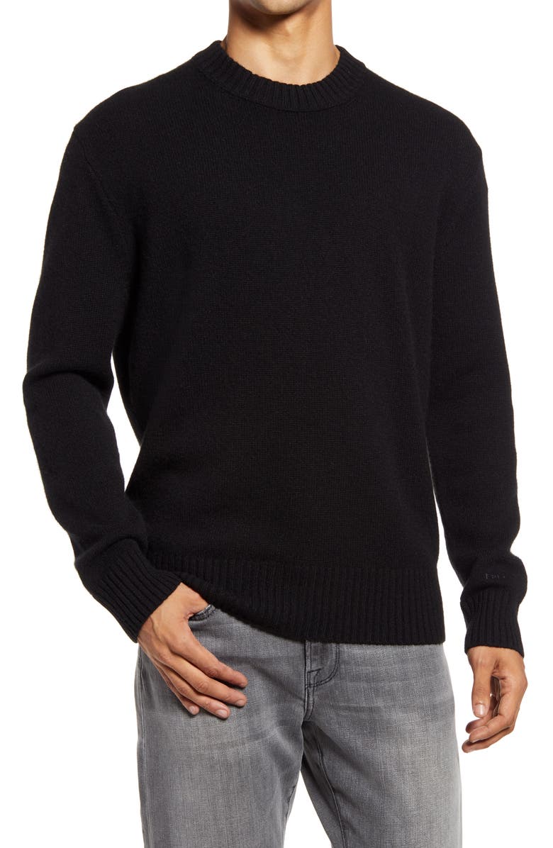 FRAME Cashmere Crewneck Sweater, Main, color, Noir