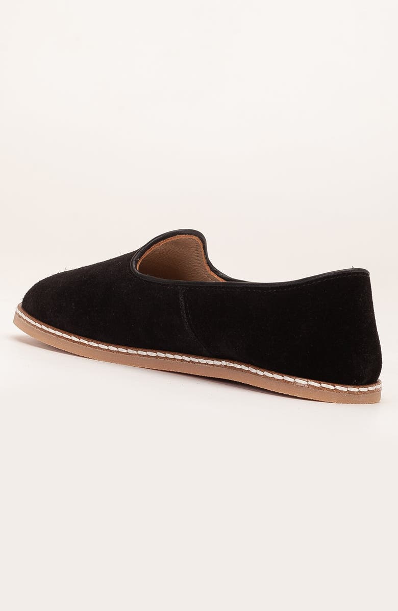 Epilogue Shoes Istanbul Suede Leather Slip On Flats, Alternate, color, Black Suede Leather