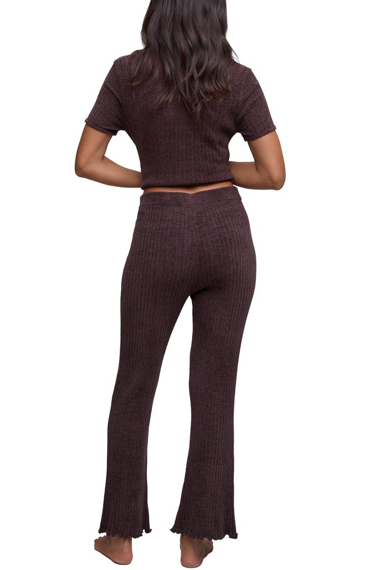 Petal Edge Rib Ankle Pants, Alternate, color, UMBER