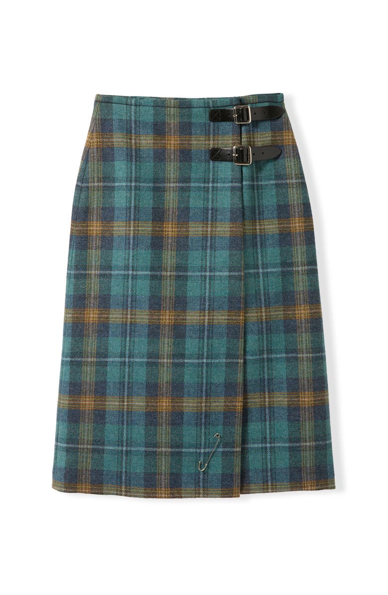 Celtic & Co. British Midi Celt Kilt, Alternate, color, Teal / Ochre Tartan