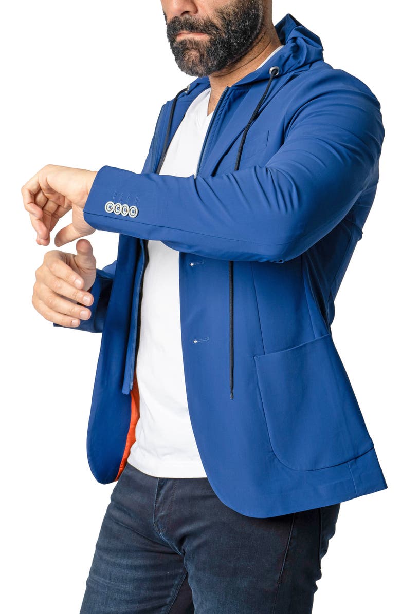 Maceoo Azurite Stretch Jacket & Removable Hooded Bib, Alternate, color, Blue