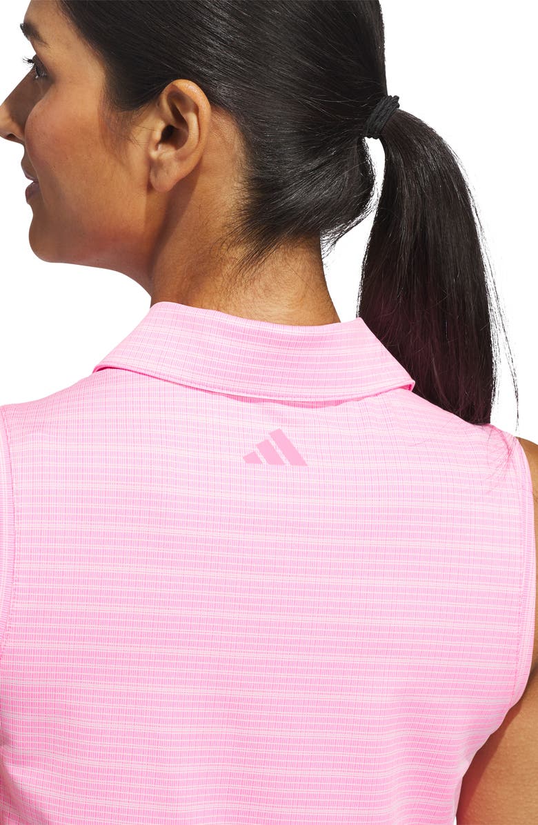 adidas Performance Sleeveless Jacquard Polo, Alternate, color, Lucid Pink