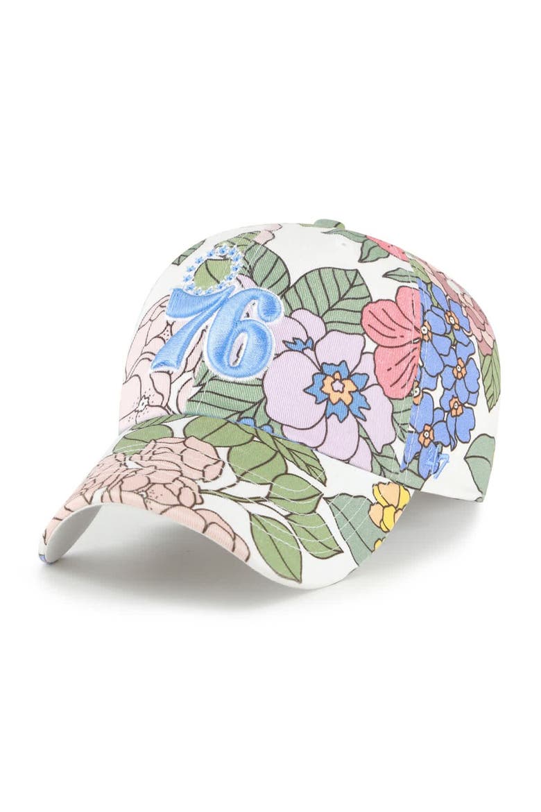 Women's '47  Philadelphia 76ers Florentina Clean Up Adjustable Hat, Main, color, White