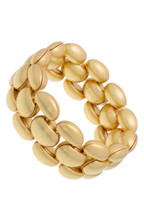 Reiss Gold Darcy Tone Dome Link Bracelet In Brown