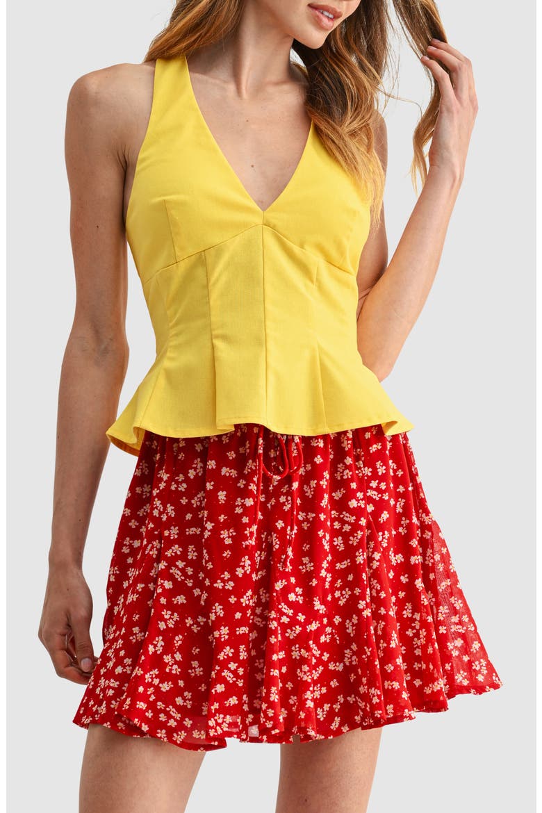 Halter Peplum Top, Main, color, YELLOW