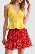 All in Favor Halter Peplum Top