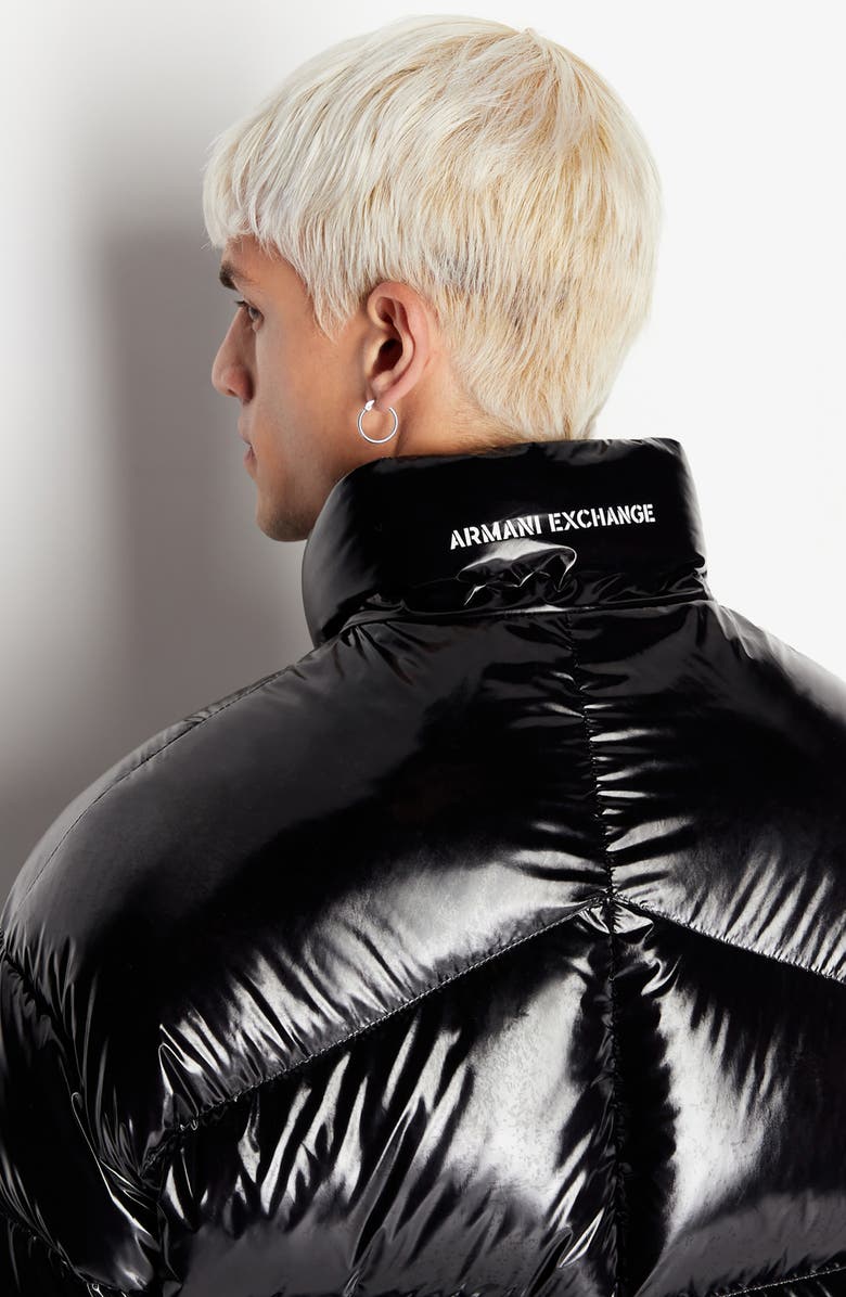 Armani Exchange Shiny Puffer Jacket, Alternate, color, 