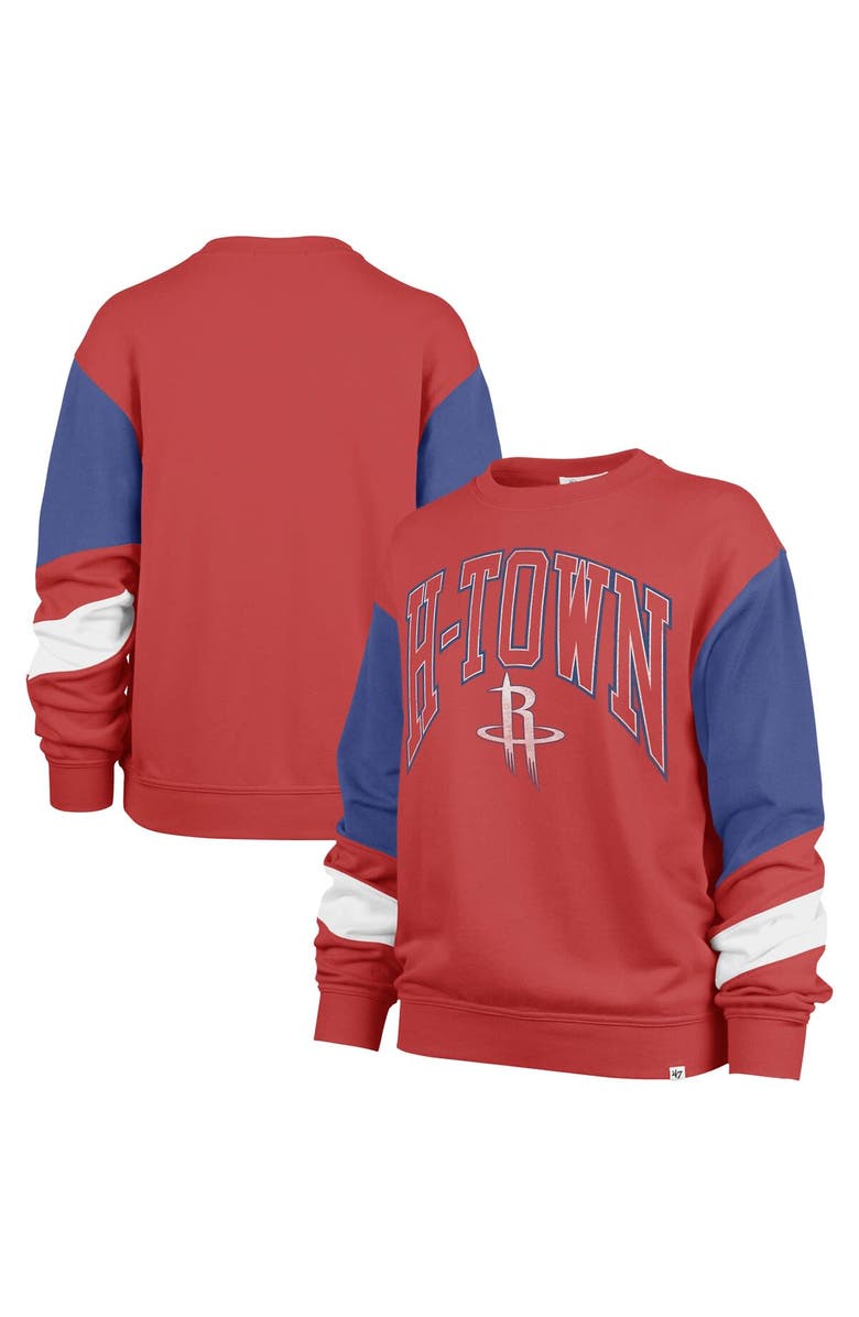 '47 Women's '47 Red Houston Rockets 2023/24 City Edition Nova Crew Pullover Sweatshirt, Alternate, color, 