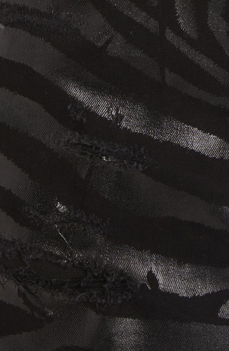 Dolce&Gabbana Laminated Denim Miniskirt, Alternate, color,