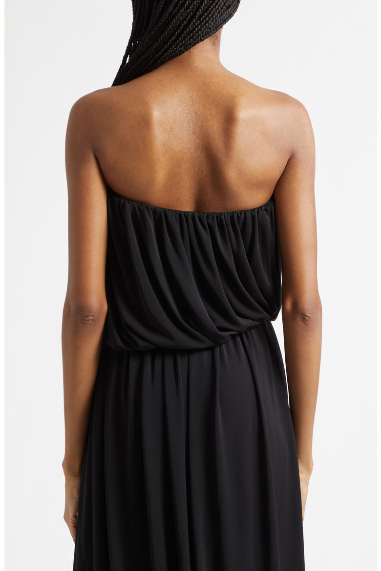 Calden Strapless Bubble Hem Top, Alternate, color, BLACK