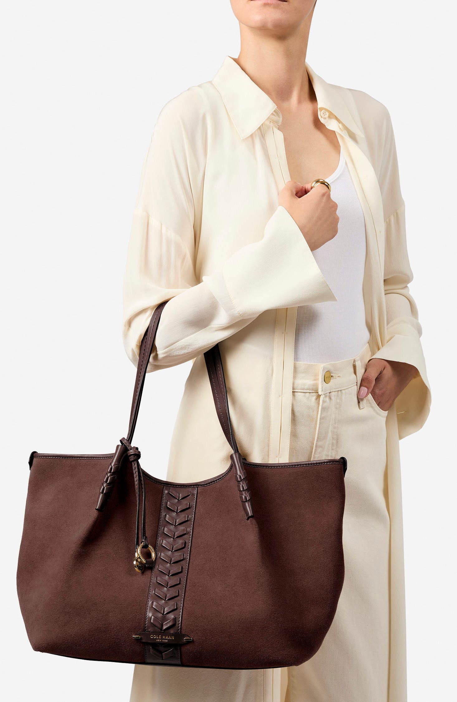Isabella Leather Slouchy Tote, Alternate, color, MADEIRA BROWN