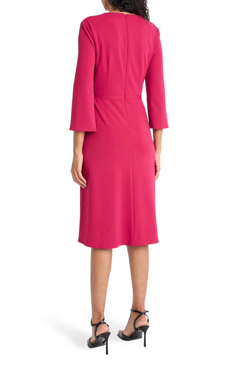 Maggy London Bow Twist Sheath Dress, Alternate, color, Sangria