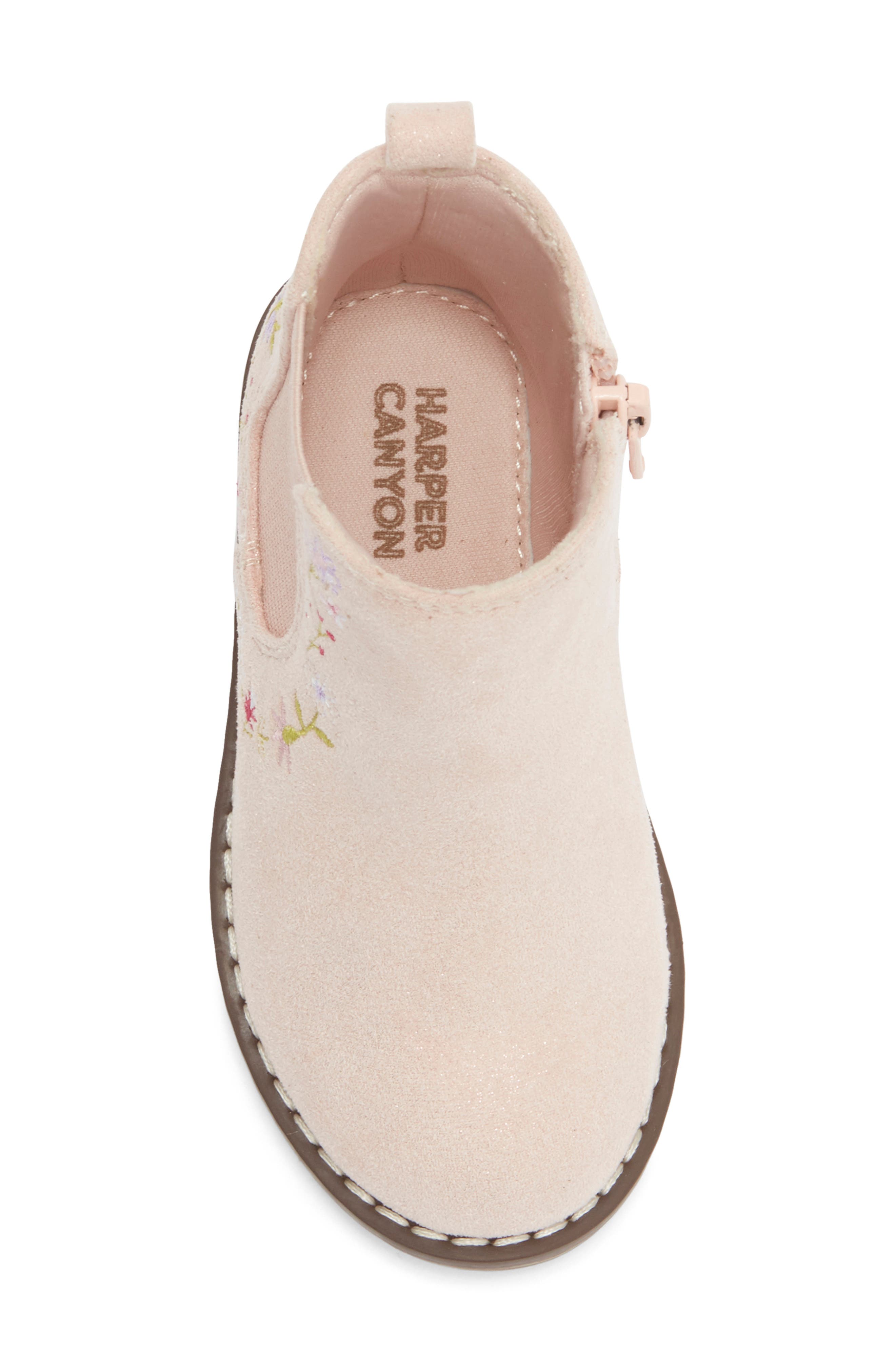 Kids' Caite Embroidered Short Boot, Alternate, color, PINK BLUSH