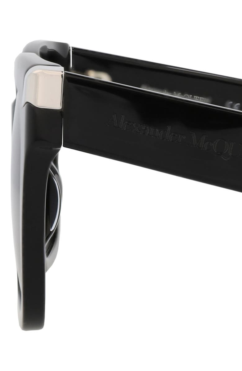 McQueen 53mm Square Sunglasses, Alternate, color, Black Black Grey