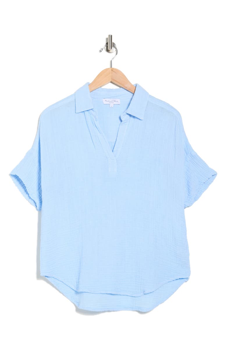 Michael Stars Gigi Popover Top, Alternate, color, Water