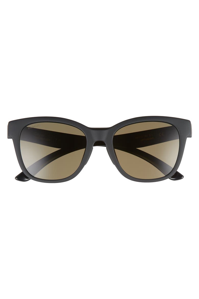 Caper 53mm ChromaPop™ Polarized Square Sunglasses, Main, color, MATTE BLACK