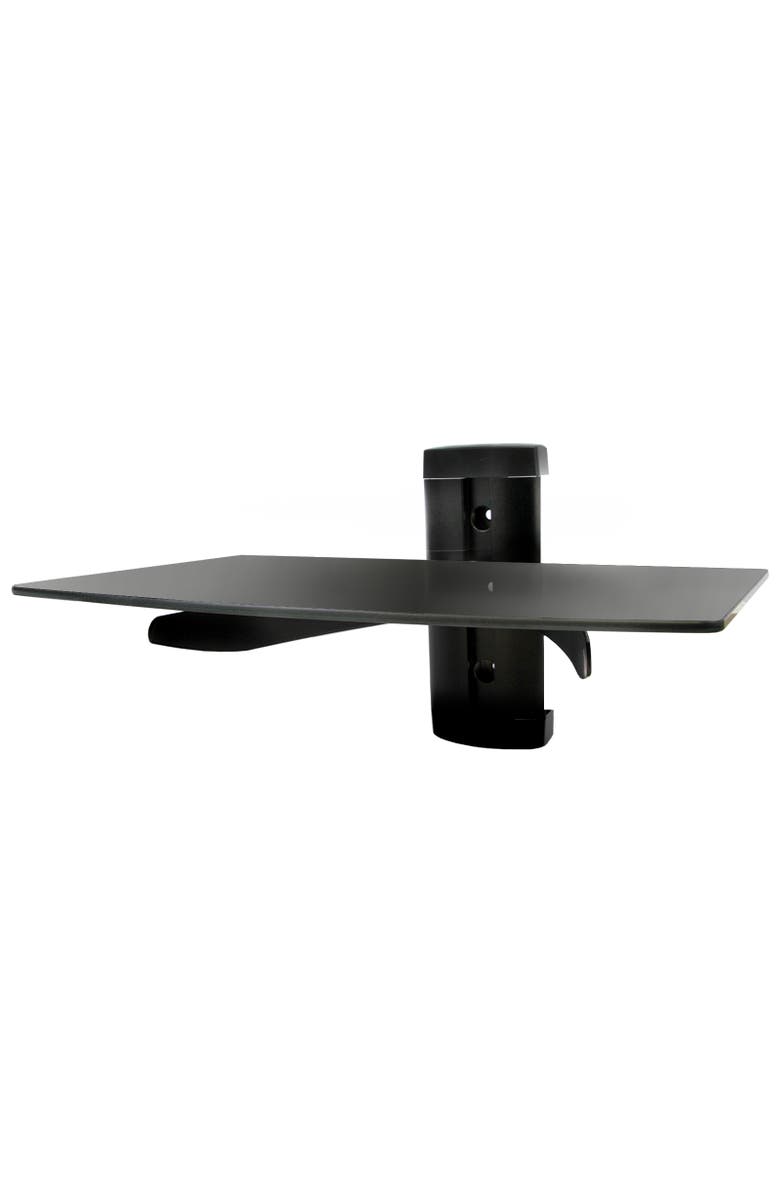 Megamounts Tempered Glass Single Stud 22lb Shelf Wall Mount, Main, color, Black