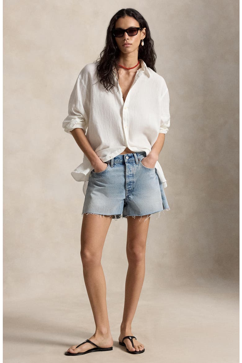 Cutoff Denim Shorts, Alternate, color, NAKINA WASH