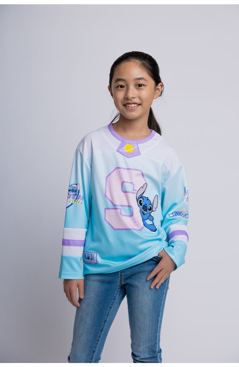 Disney Lilo & Stitch Athletic Hockey Jersey, Alternate, color, Sky Blue White Stitch