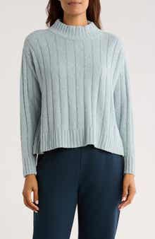 Eileen Fisher Mock Neck Ribbed Sweater