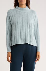 Eileen Fisher Mock Neck Ribbed Sweater