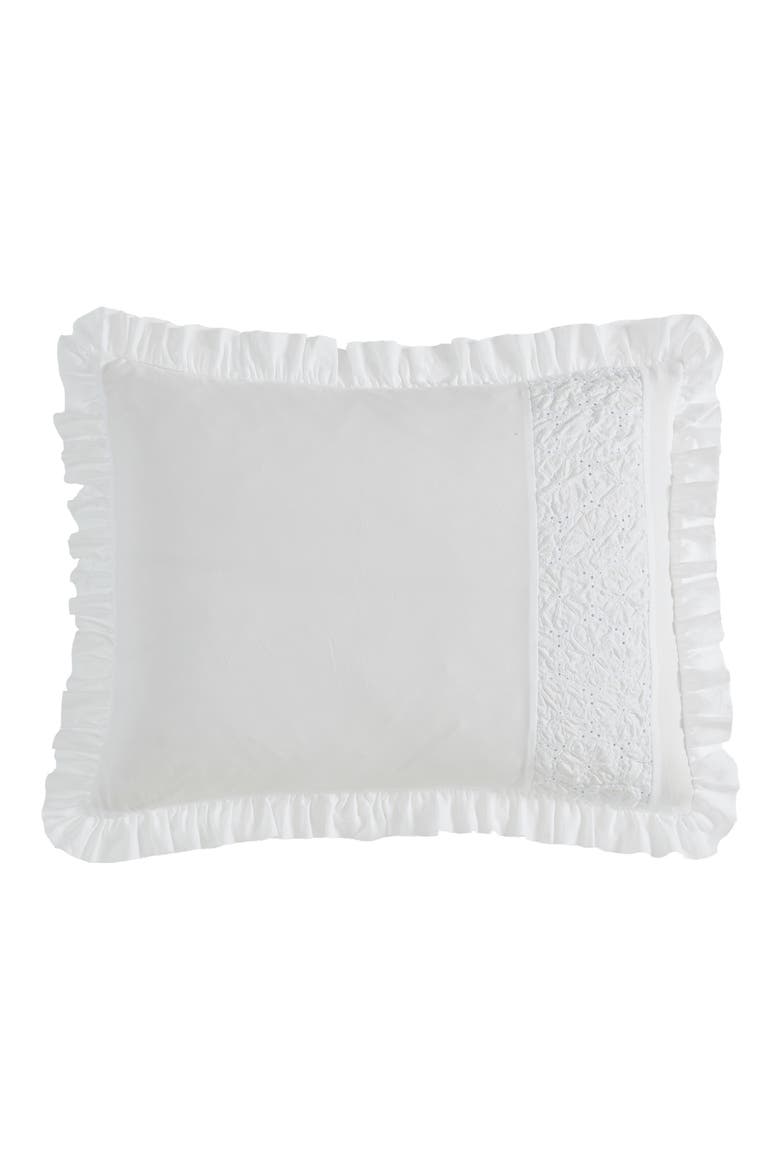 Eyelet Ruffle Microfiber Comforter & Sham 3-Piece Set, Alternate, color, WHITE