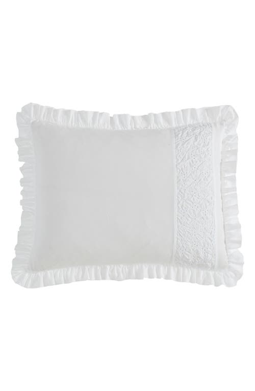Laura Ashley Eyelet Ruffle Microfiber Comforter & Sham 3-piece Set In White